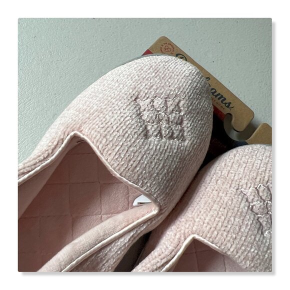 Dearfoams Rebecca Dusty Pink Chenille Closed Back House Slipper Sz M 7-8 NWT - Picture 4 of 11